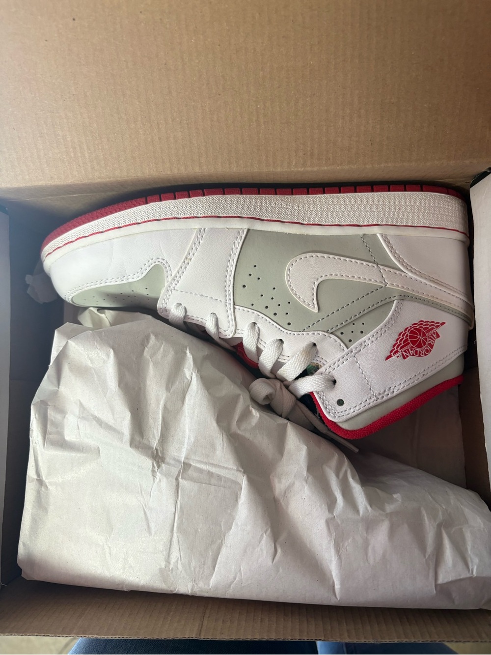 Jordan Retro High Top Sneakers White and Red